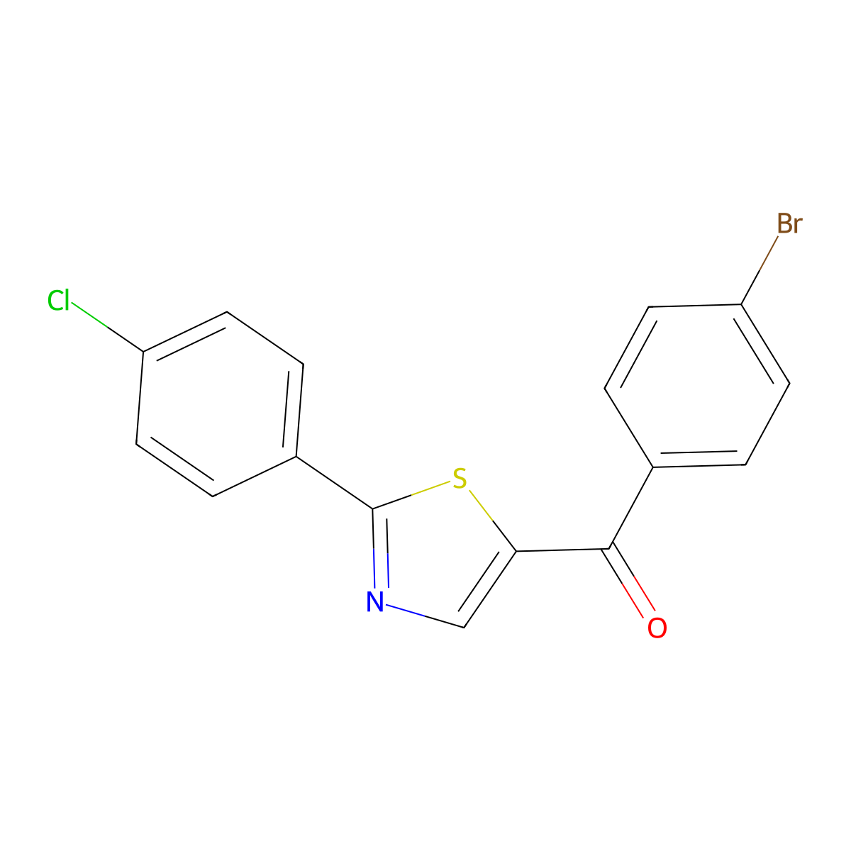 (4-Bromophenyl)[2-(4-chlorophenyl)-1,3-thiazol-5-yl]methanone molecular structure, CAS 343376-21-6