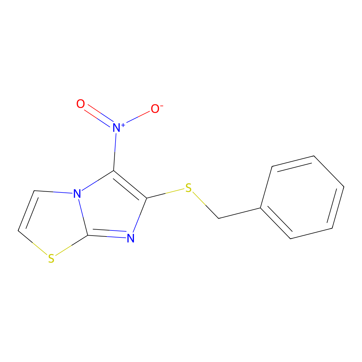 6-(Benzylsulfanyl)-5-nitroimidazo[2,1-b][1,3]thiazole molecular structure, CAS 343376-22-7
