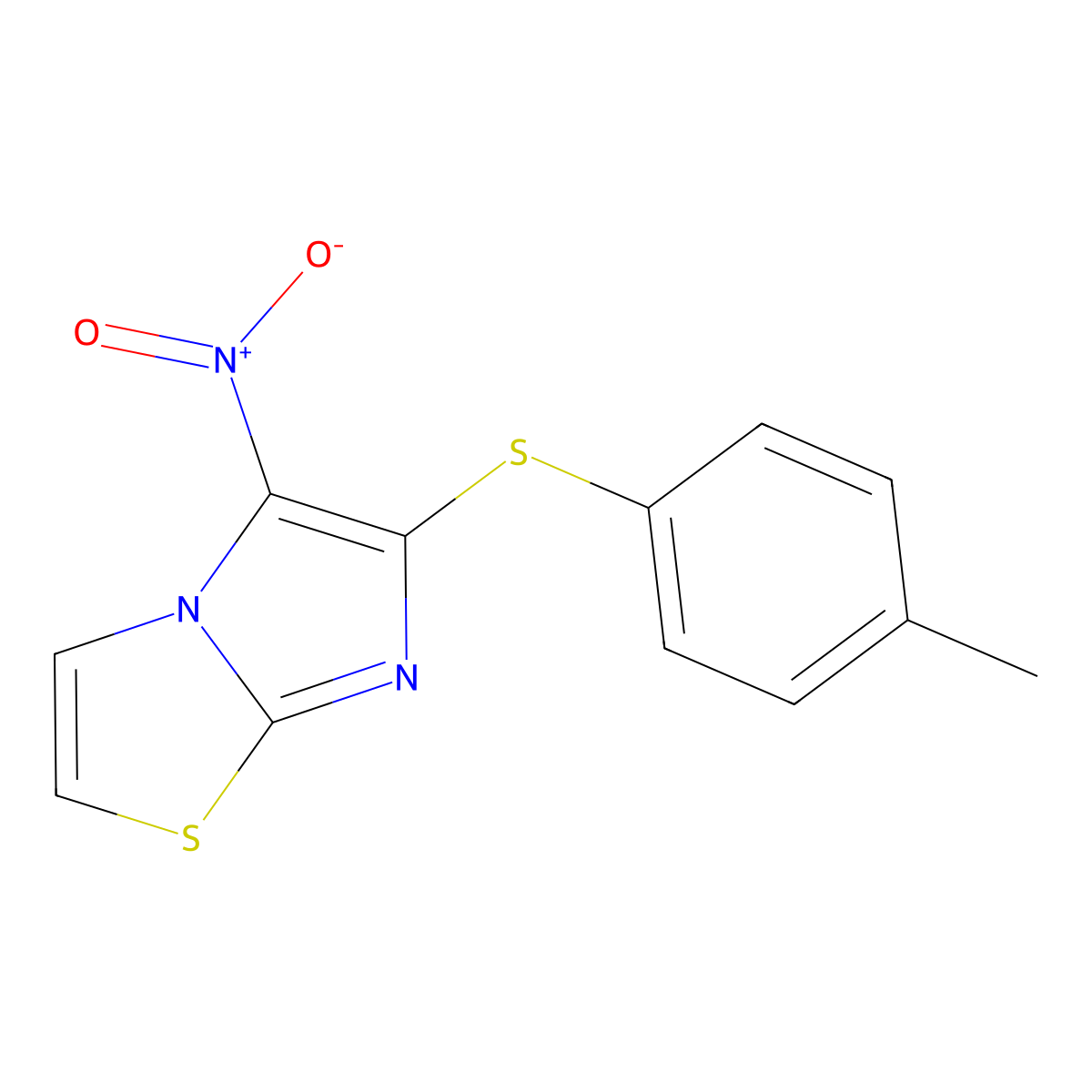 4-Methylphenyl 5-nitroimidazo[2,1-b][1,3]thiazol-6-yl sulfide molecular structure, CAS 343376-28-3