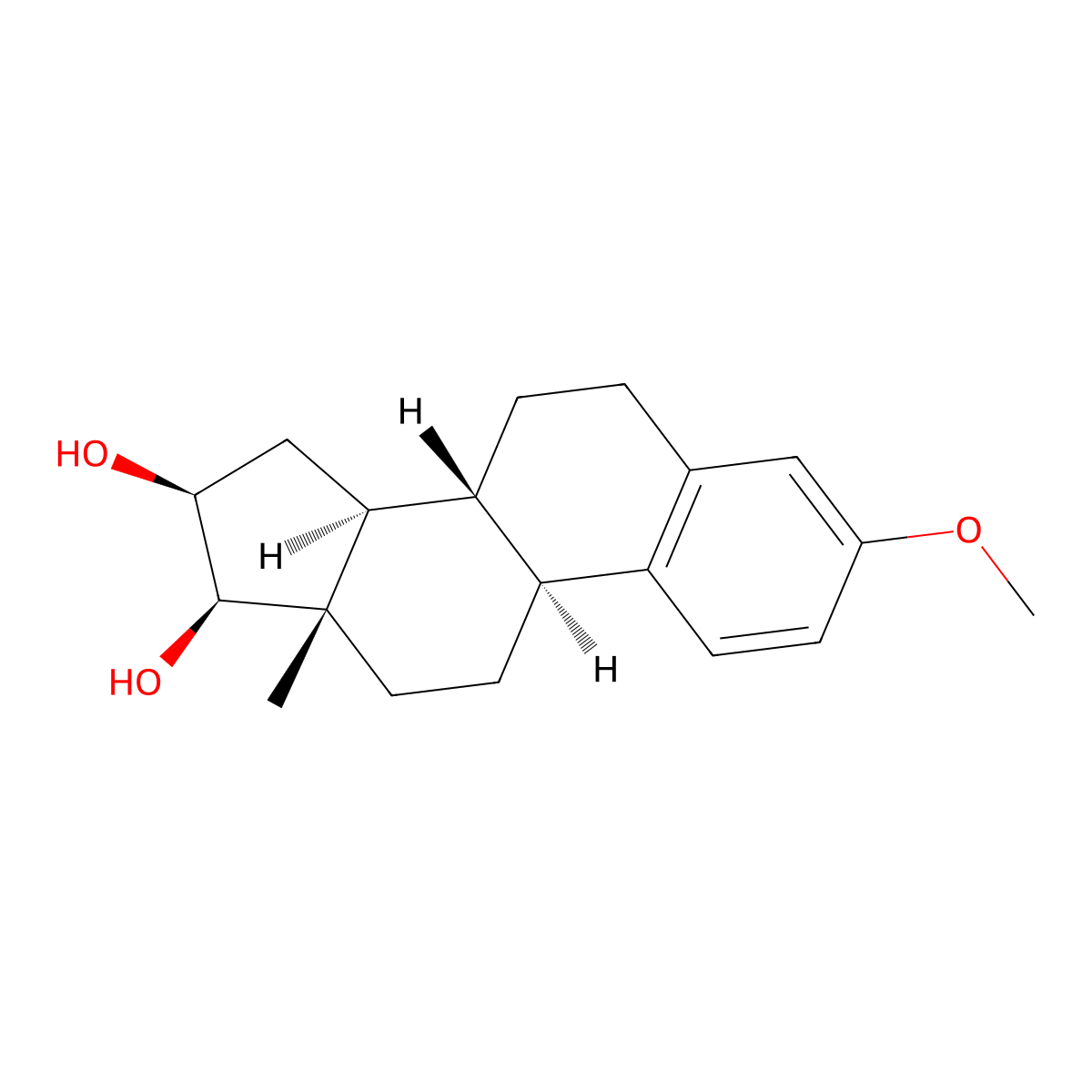 Epiestriol methyl ether molecular structure, CAS 3434-79-5