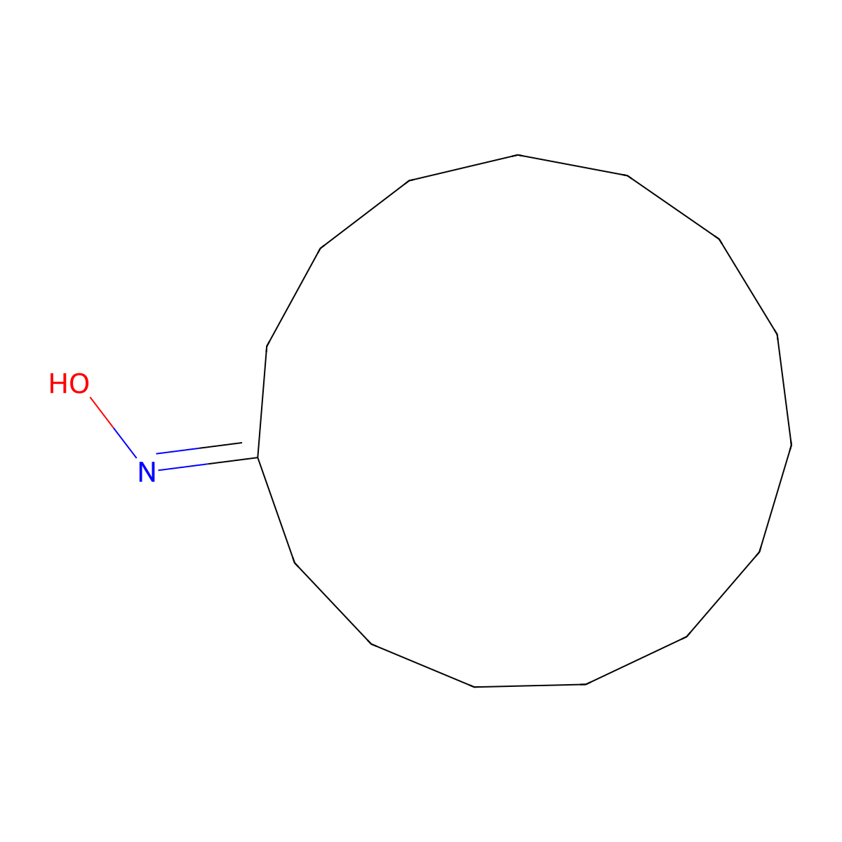 Cyclopentadecanone Oxime molecular structure, CAS 34341-05-4