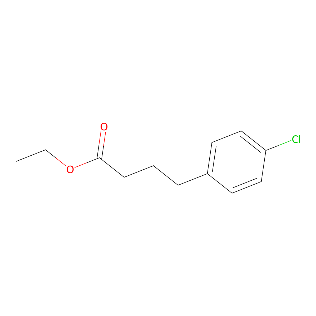 Ethyl 4-(4-chlorophenyl)butanoate molecular structure, CAS 3435-98-1