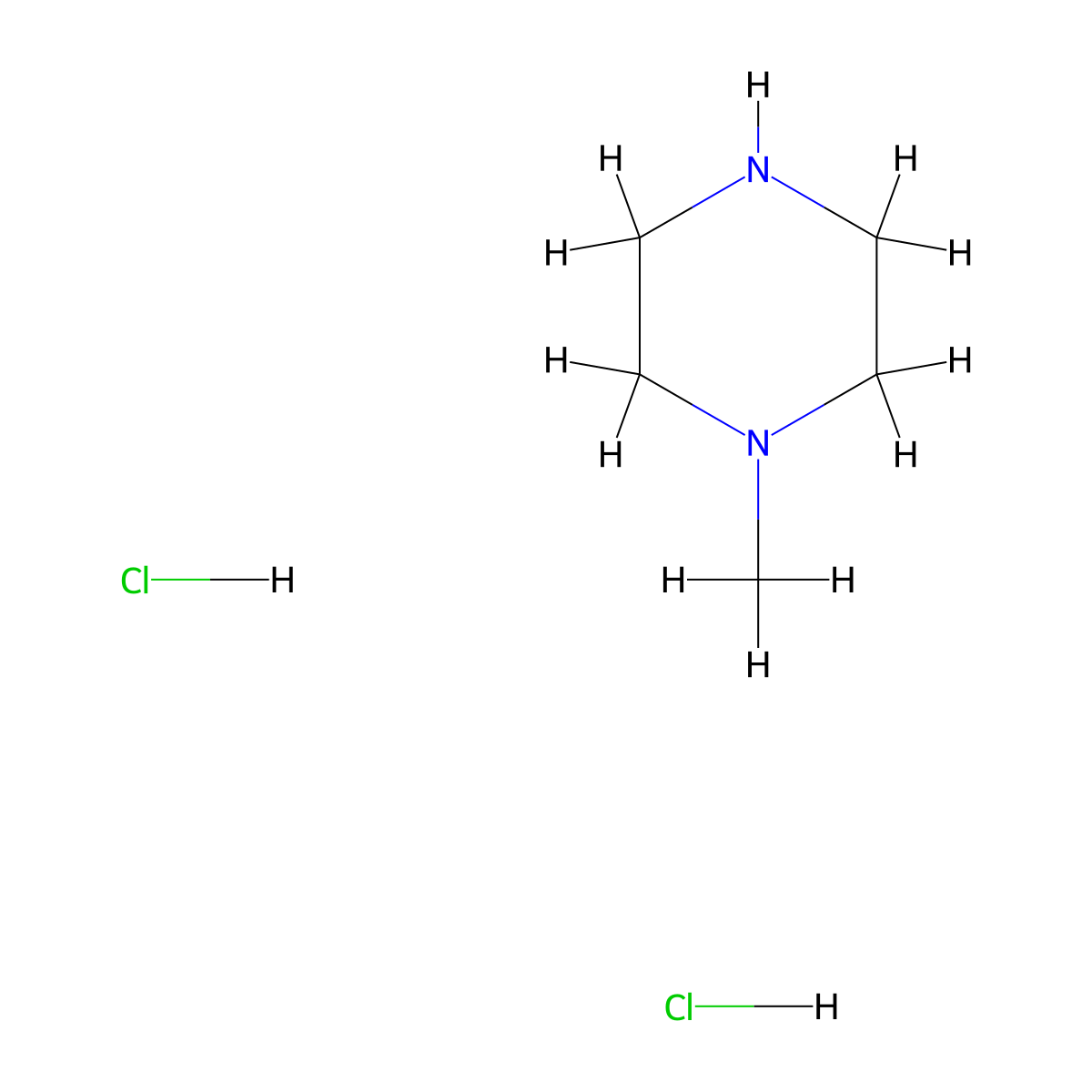 1-Methylpiperazine dihydrochloride molecular structure, CAS 34352-59-5