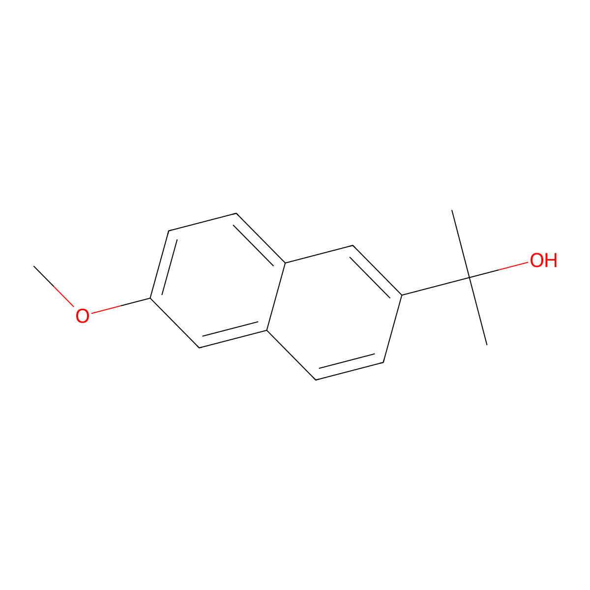 Alpha,alpha-dimethyl-6-methoxy-2-naphthalenemethanol molecular structure, CAS 34352-83-5