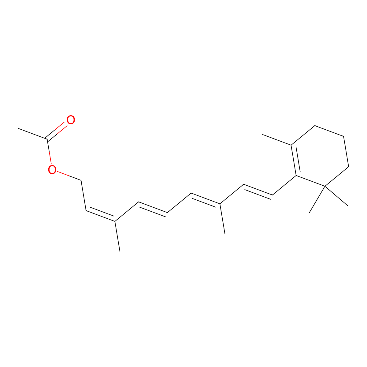 Retinol, 15-acetate, 13-cis- molecular structure, CAS 34356-31-5