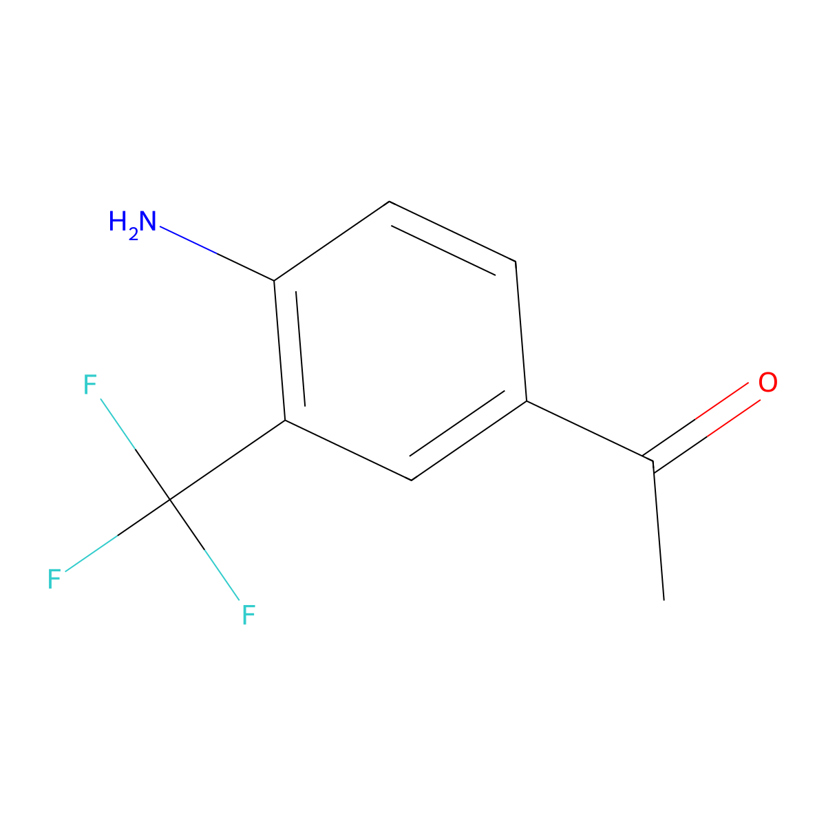 1-(4-Amino-3-(trifluoromethyl)phenyl)ethanone molecular structure, CAS 343564-14-7