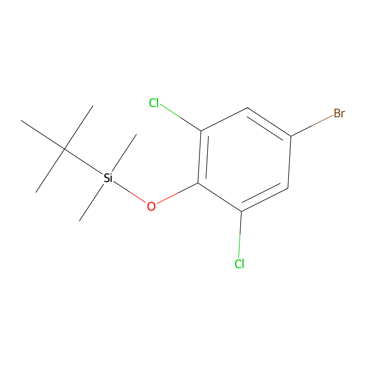 (4-Bromo-2,6-dichlorophenoxy)(tert-butyl)dimethylsilane molecular structure, CAS 343564-38-5
