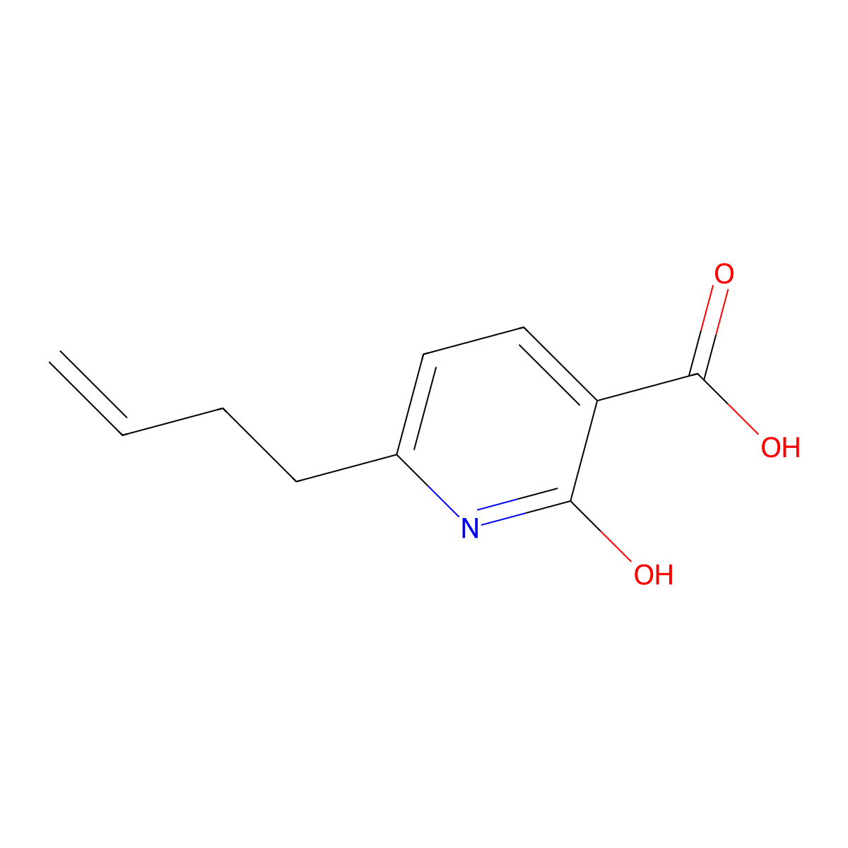 6-(But-3-EN-1-YL)-2-hydroxypyridine-3-carboxylic acid molecular structure, CAS 343566-70-1