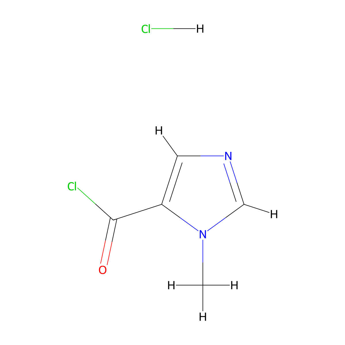 1-Methyl-1H-imidazole-5-carbonyl chloride hydrochloride molecular structure, CAS 343569-06-2