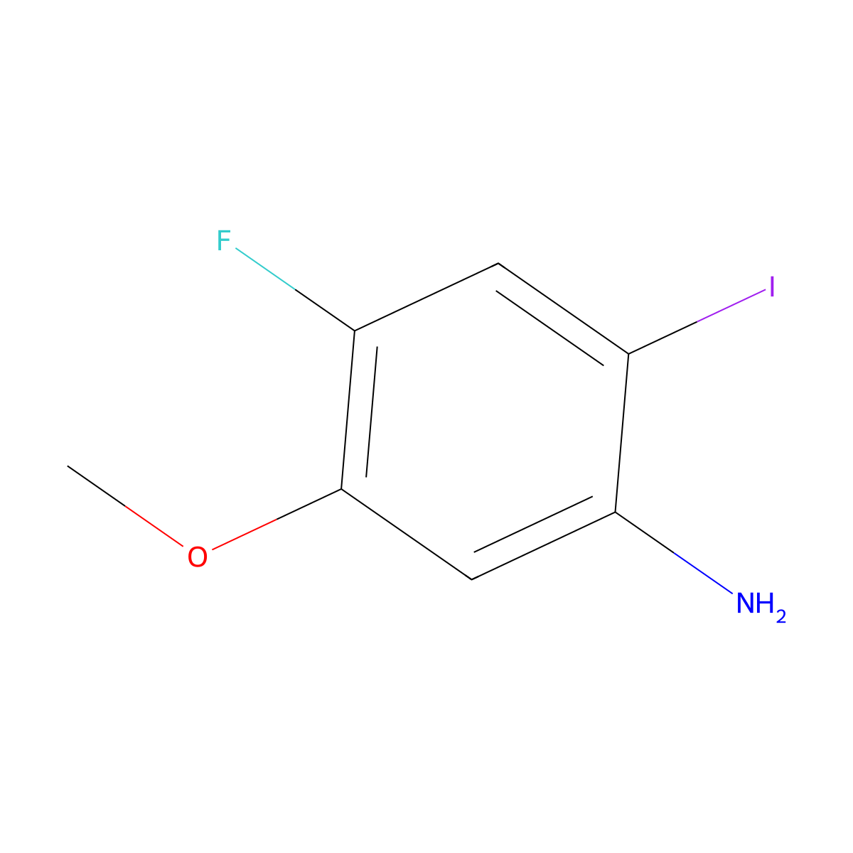 4-Fluoro-2-iodo-5-methoxyaniline molecular structure, CAS 343579-01-1