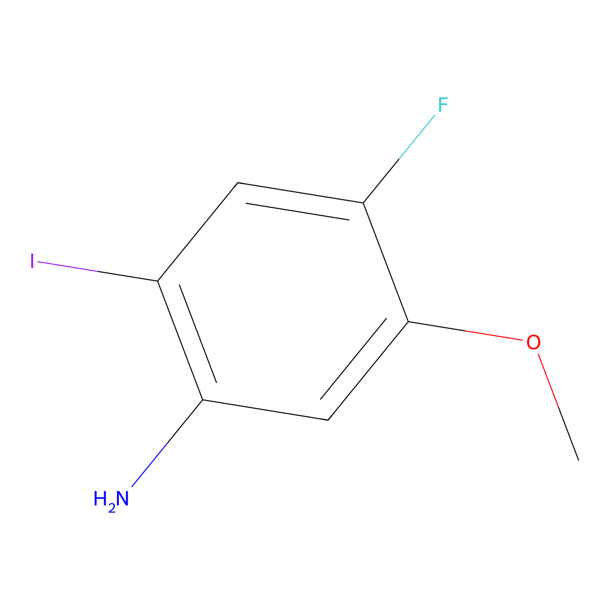 4-Fluoro-2-iodo-5-methoxyaniline molecular structure, CAS 343579-01-1
