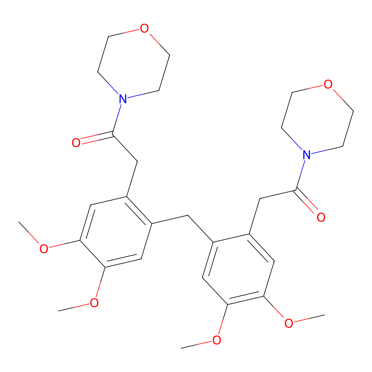 2-[2-[[4,5-Dimethoxy-2-(2-morpholin-4-yl-2-oxoethyl)phenyl]methyl]-4,5-dimethoxyphenyl]-1-morpholin-4-ylethanone molecular structure, CAS 343588-80-7