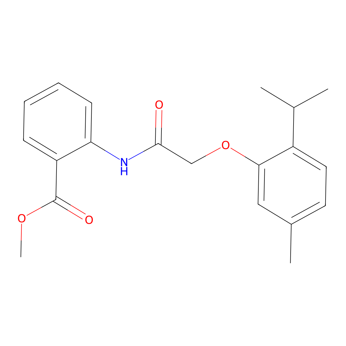 Methyl 2-{[(2-isopropyl-5-methylphenoxy)acetyl]amino}benzoate molecular structure, CAS 343589-43-5