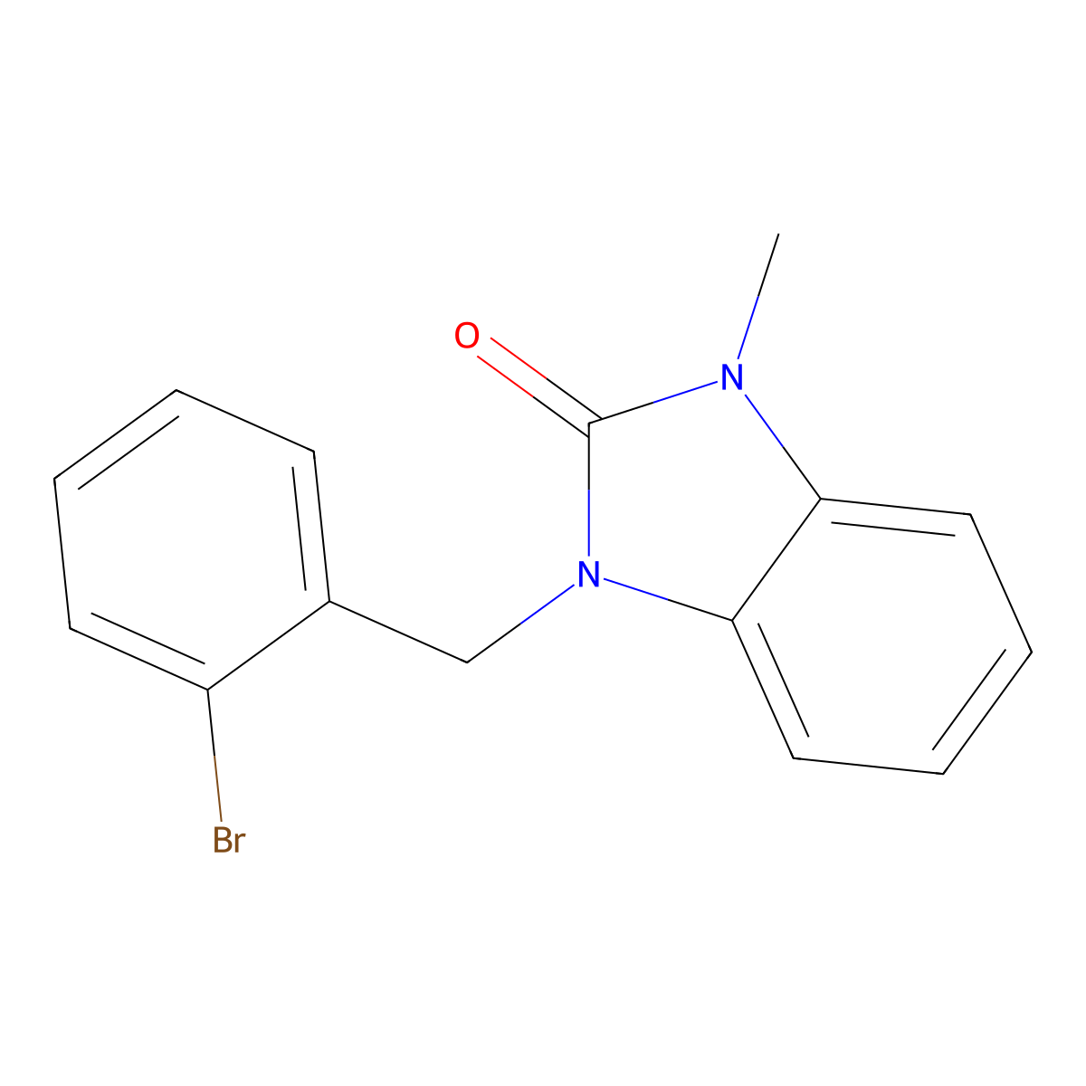 1-[(2-Bromophenyl)methyl]-3-methylbenzimidazol-2-one molecular structure, CAS 343589-65-1