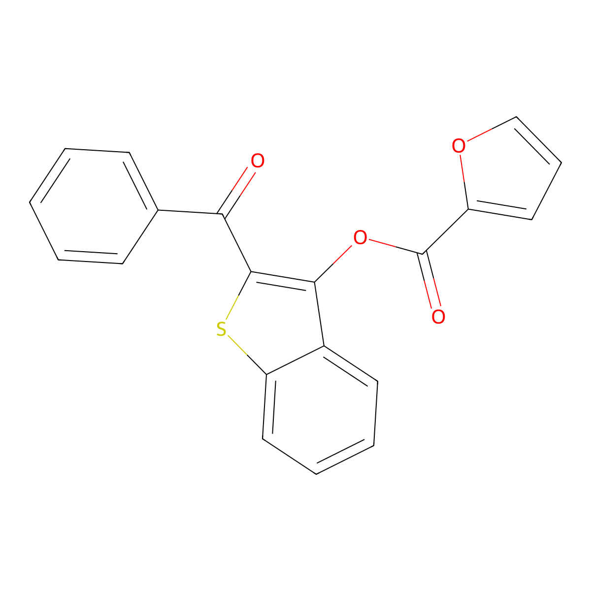 2-Benzoylbenzo[b]thiophen-3-yl furan-2-carboxylate molecular structure, CAS 343589-83-3