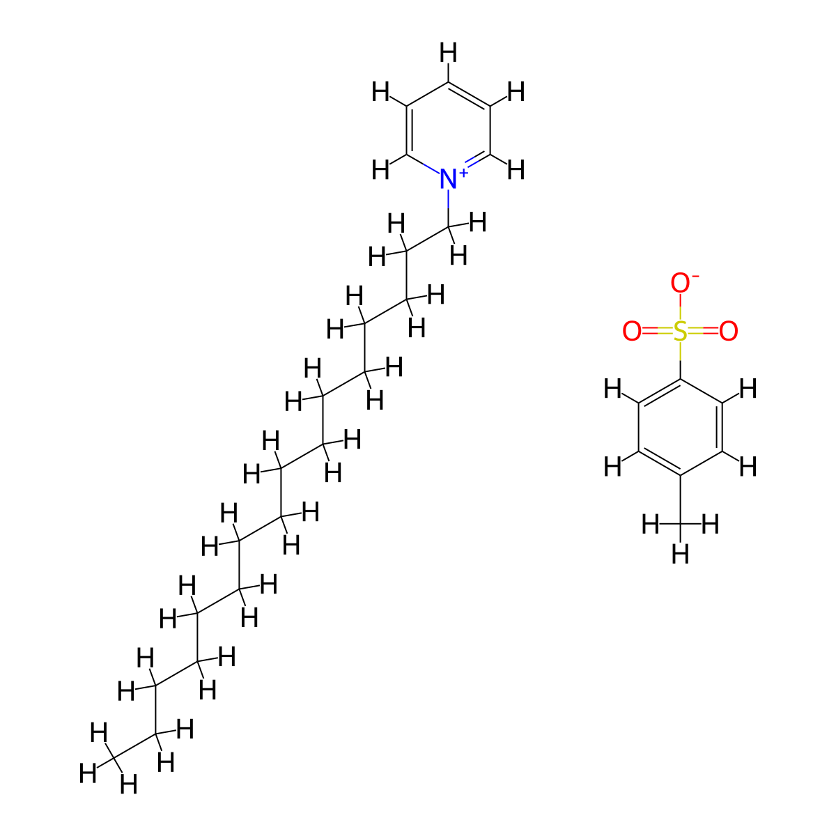 Pyridinium, 1-hexadecyl-, 4-methylbenzenesulfonate (1:1) molecular structure, CAS 34359-90-5
