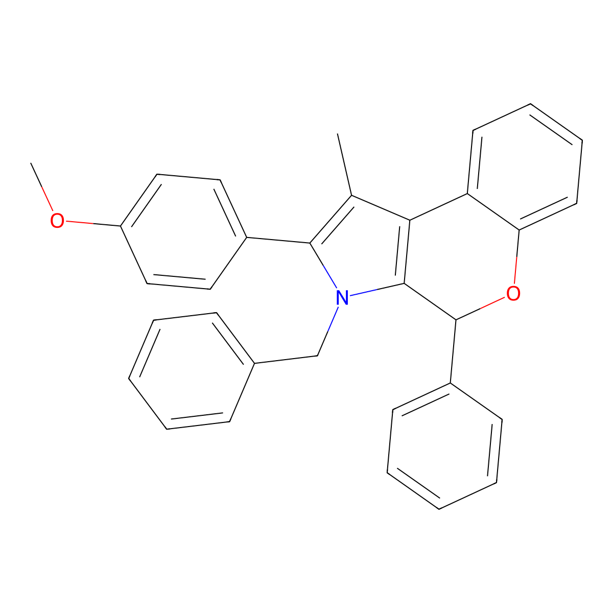 3-benzyl-2-(4-methoxyphenyl)-1-methyl-4-phenyl-4H-chromeno[3,4-b]pyrrole molecular structure, CAS 343590-16-9
