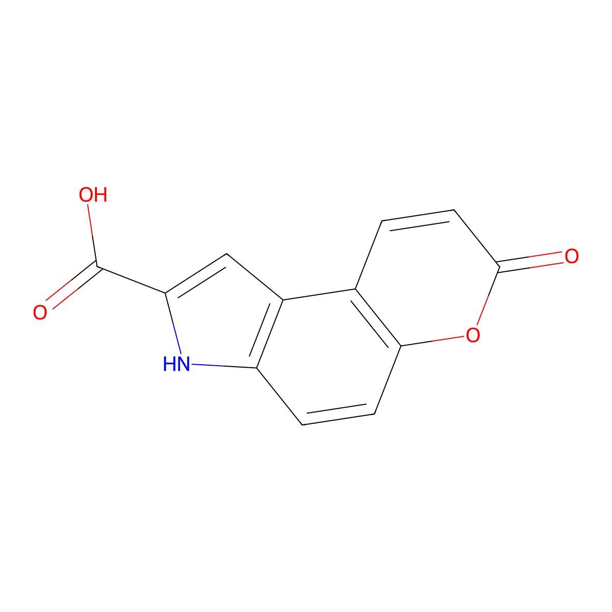 Pyrano[3,2-e]indole-2-carboxylic acid, 3,7-dihydro-7-oxo- molecular structure, CAS 343595-31-3