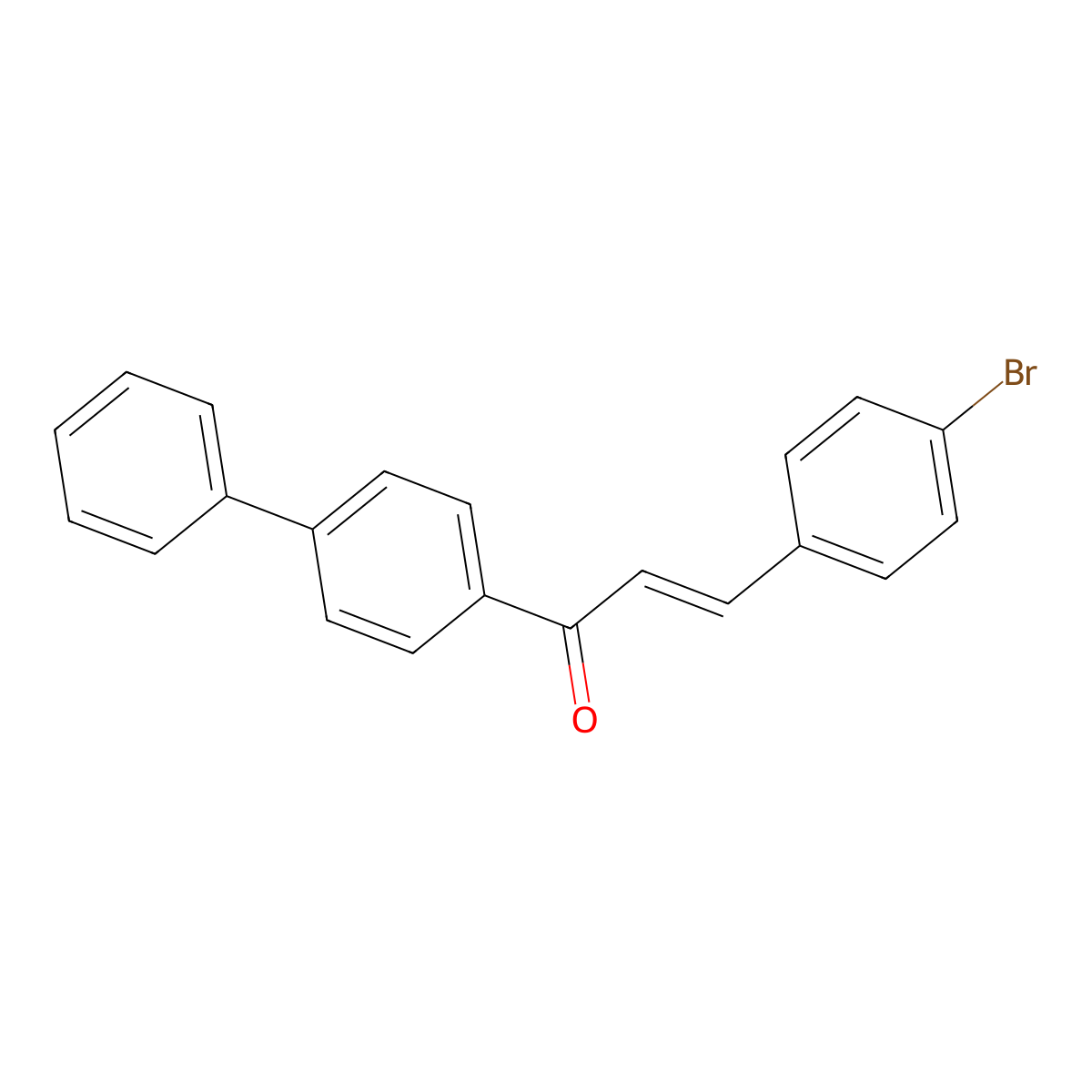 (2E)-3-(4-Bromophenyl)-1-(4-phenylphenyl)prop-2-en-1-one molecular structure, CAS 343599-59-7