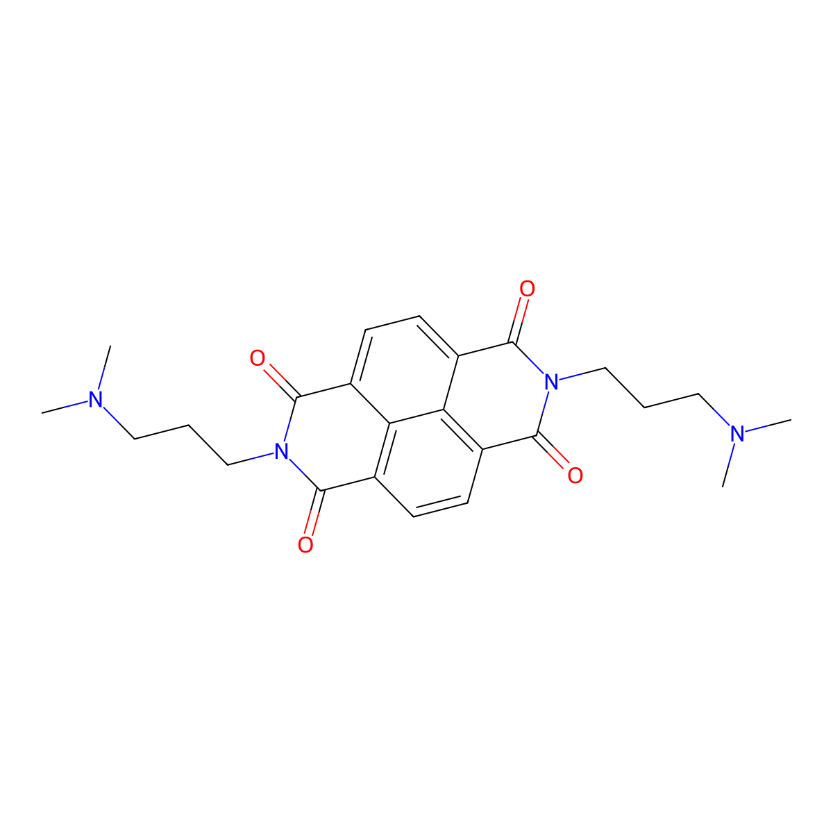 2,7-Bis(3-(dimethylamino)propyl)benzo[lmn][3,8]phenanthroline-1,3,6,8(2H,7H)-tetraone molecular structure, CAS 3436-54-2