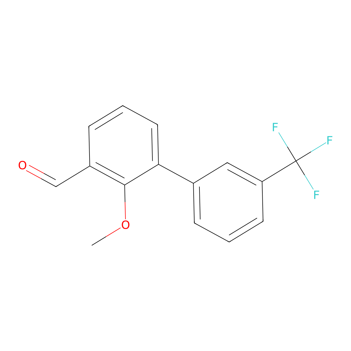 2-Methoxy-3-[3-(trifluoromethyl)phenyl]benzaldehyde molecular structure, CAS 343603-61-2