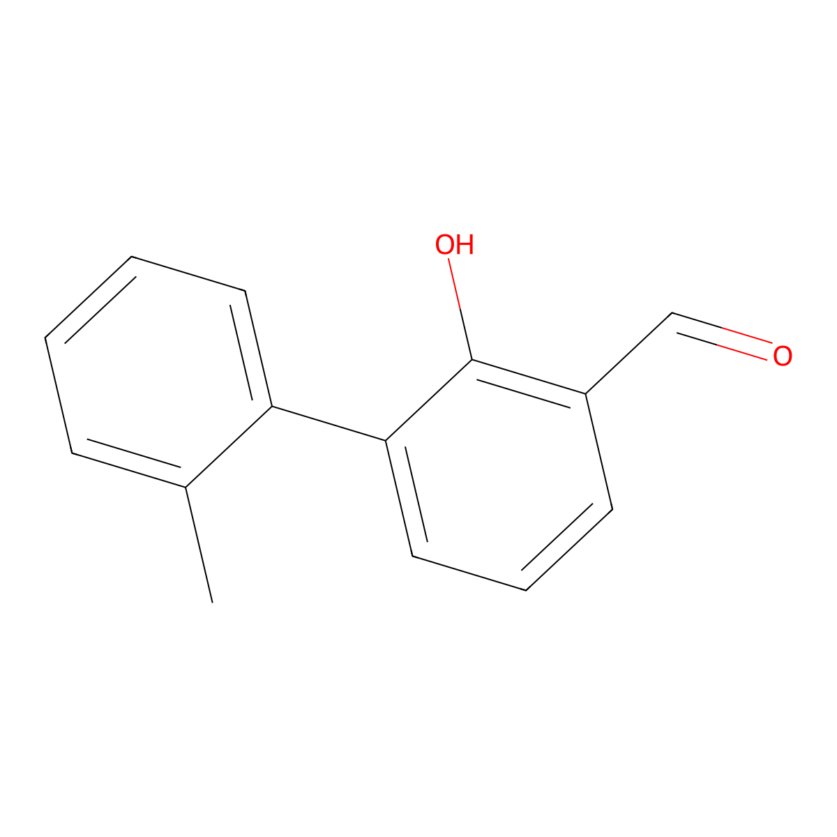 2-Hydroxy-3-(2-methylphenyl)benzaldehyde molecular structure, CAS 343603-83-8