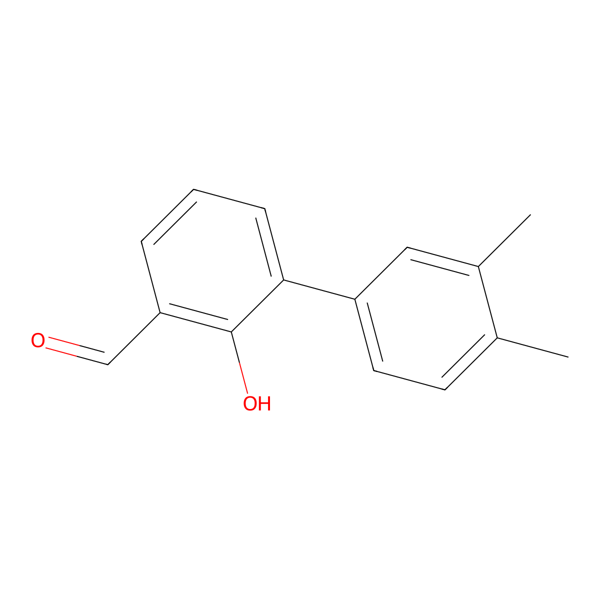 3-(3,4-Dimethylphenyl)-2-hydroxybenzaldehyde molecular structure, CAS 343603-85-0
