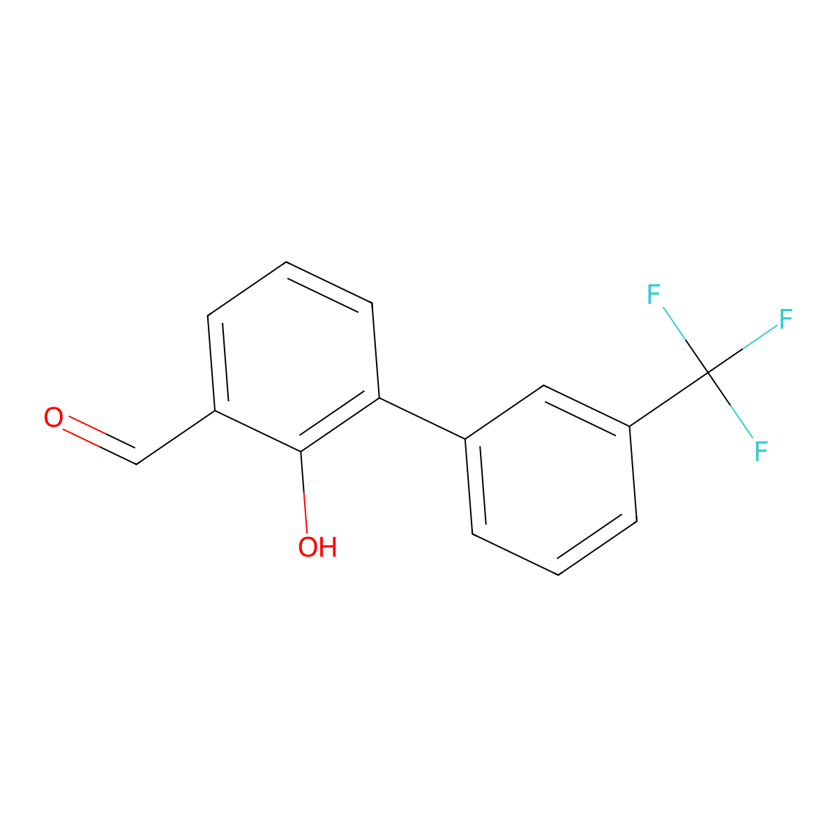 2-Formyl-6-(3-trifluoromethylphenyl)phenol molecular structure, CAS 343603-86-1