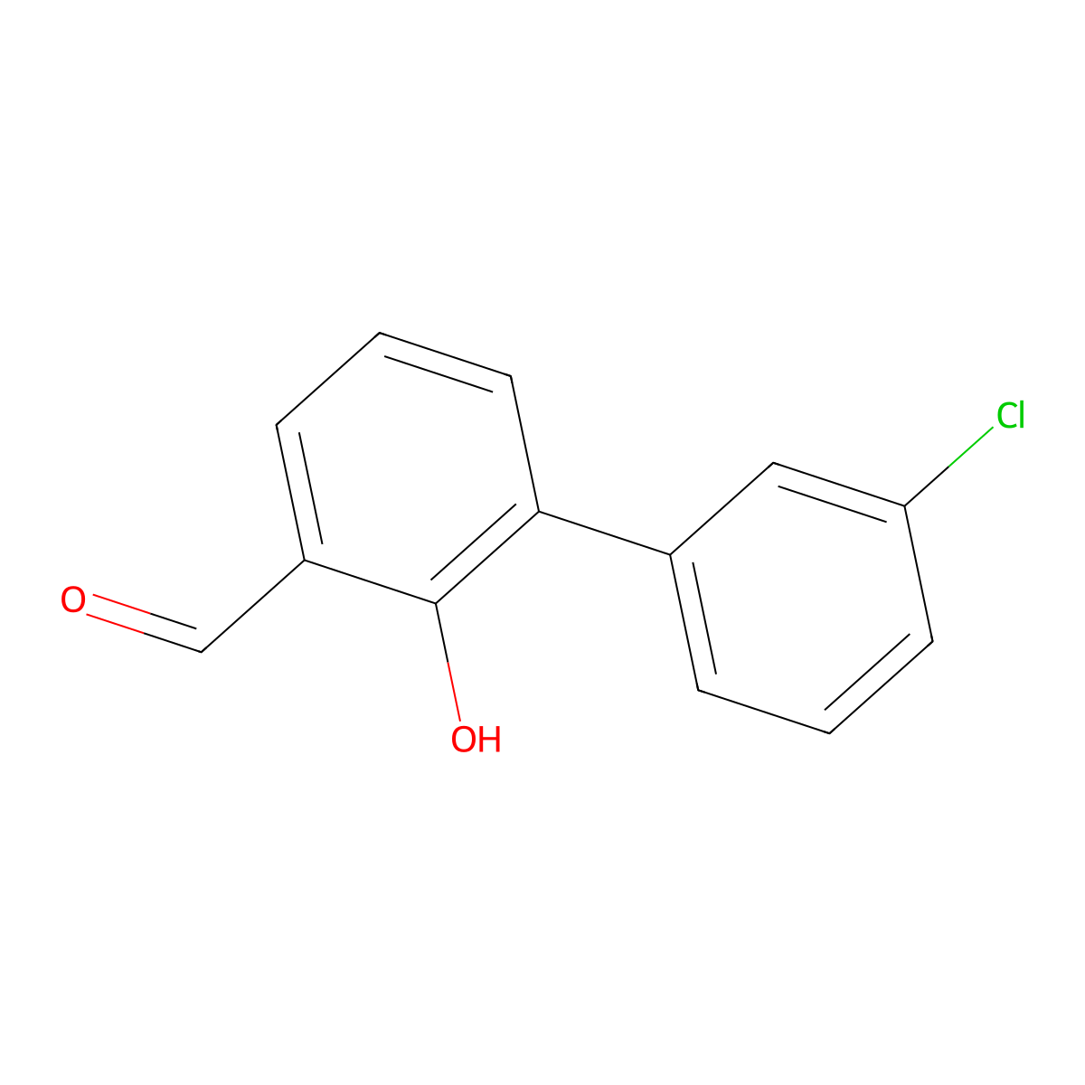 6-(3-Chlorophenyl)-2-formylphenol molecular structure, CAS 343603-88-3