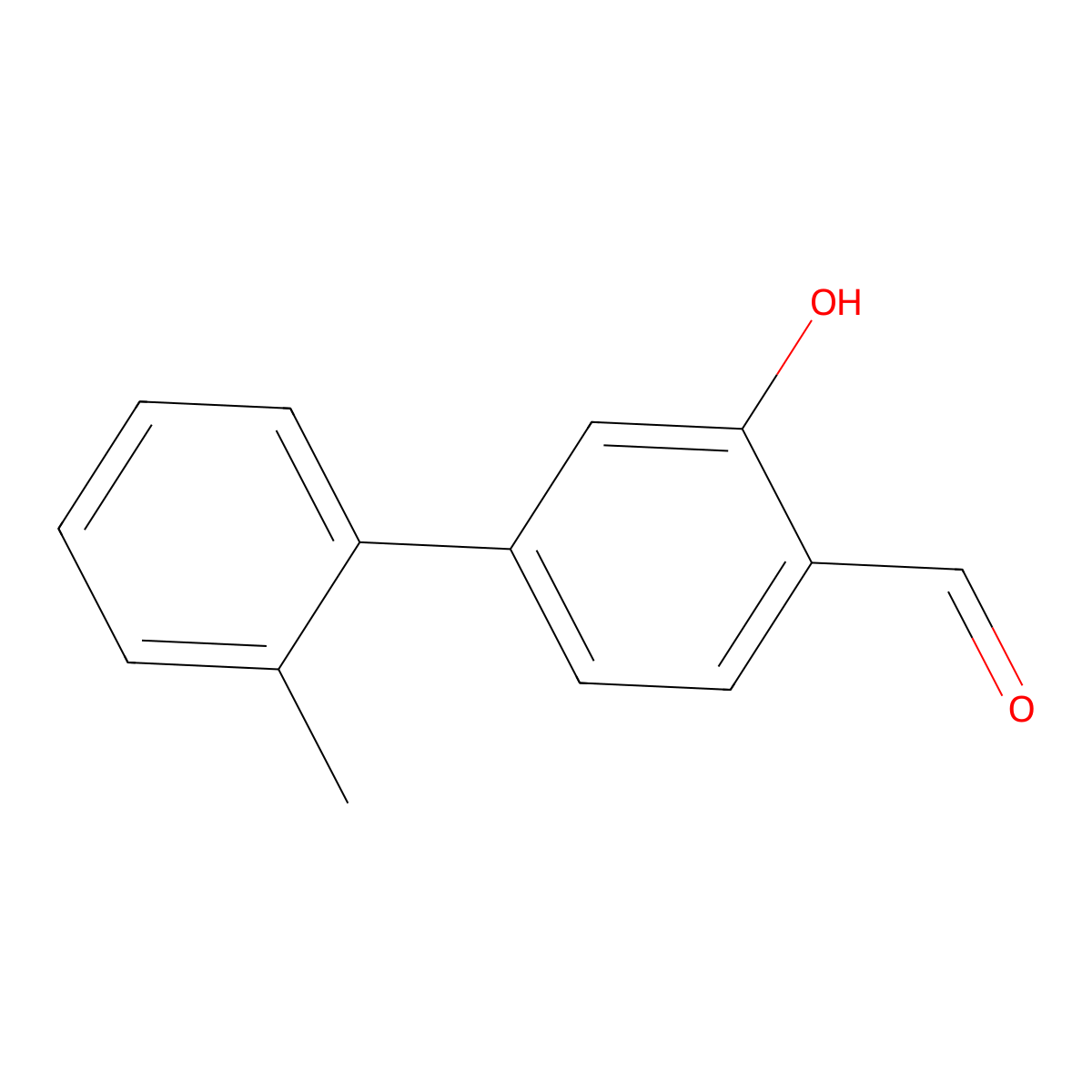 2-Formyl-5-(2-methylphenyl)phenol molecular structure, CAS 343603-91-8