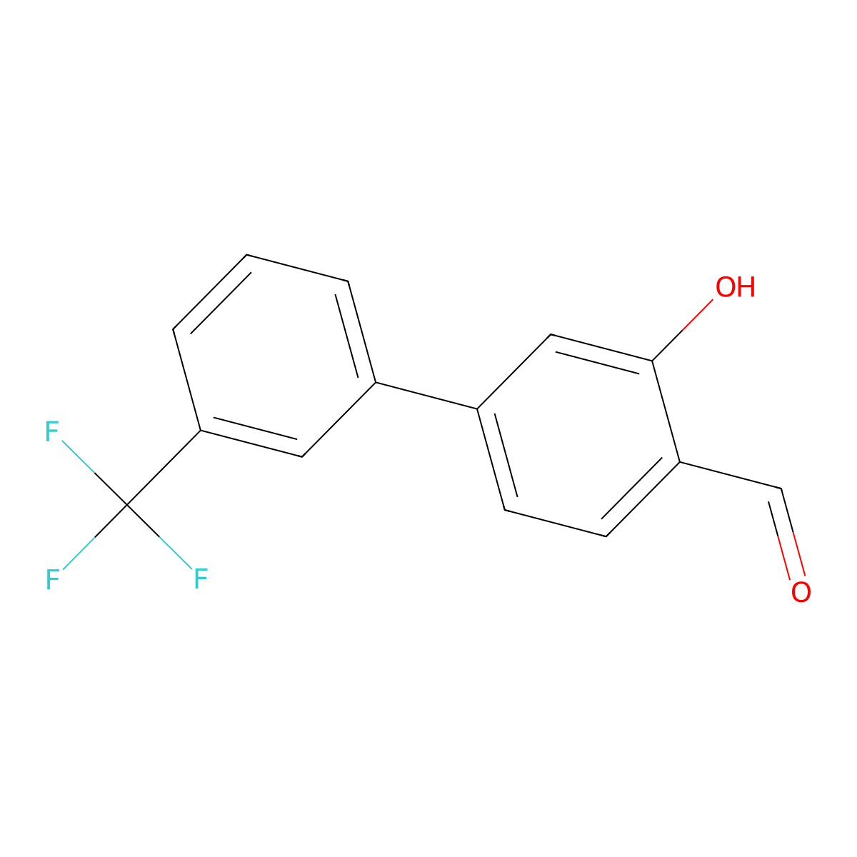 2-Formyl-5-(3-trifluoromethylphenyl)phenol molecular structure, CAS 343603-94-1