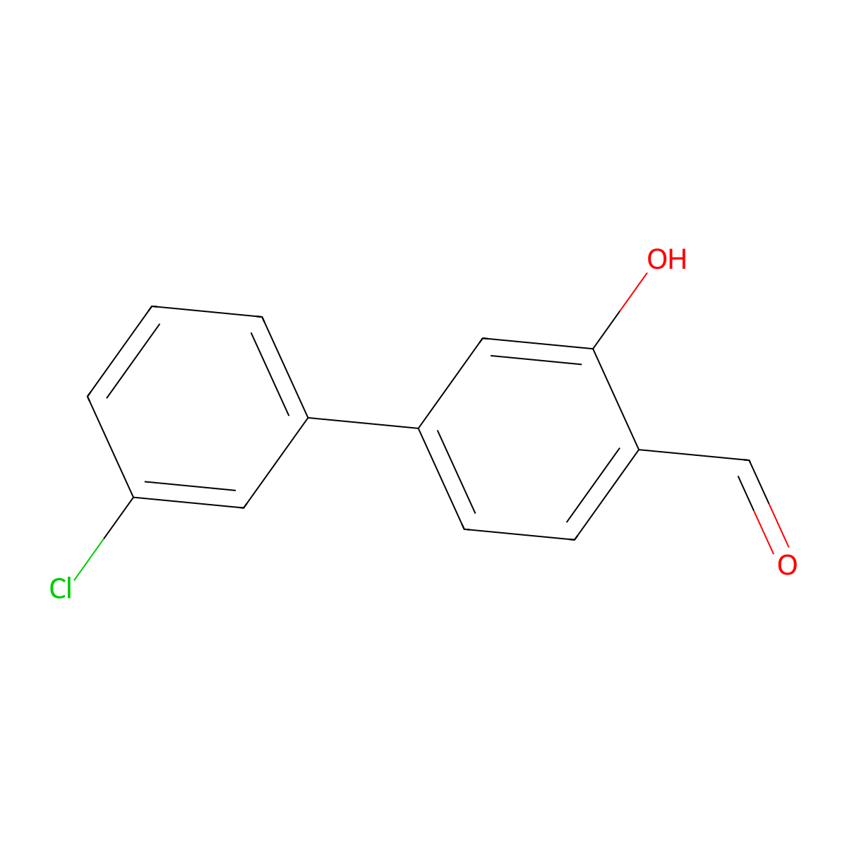 5-(3-Chlorophenyl)-2-formylphenol molecular structure, CAS 343603-99-6