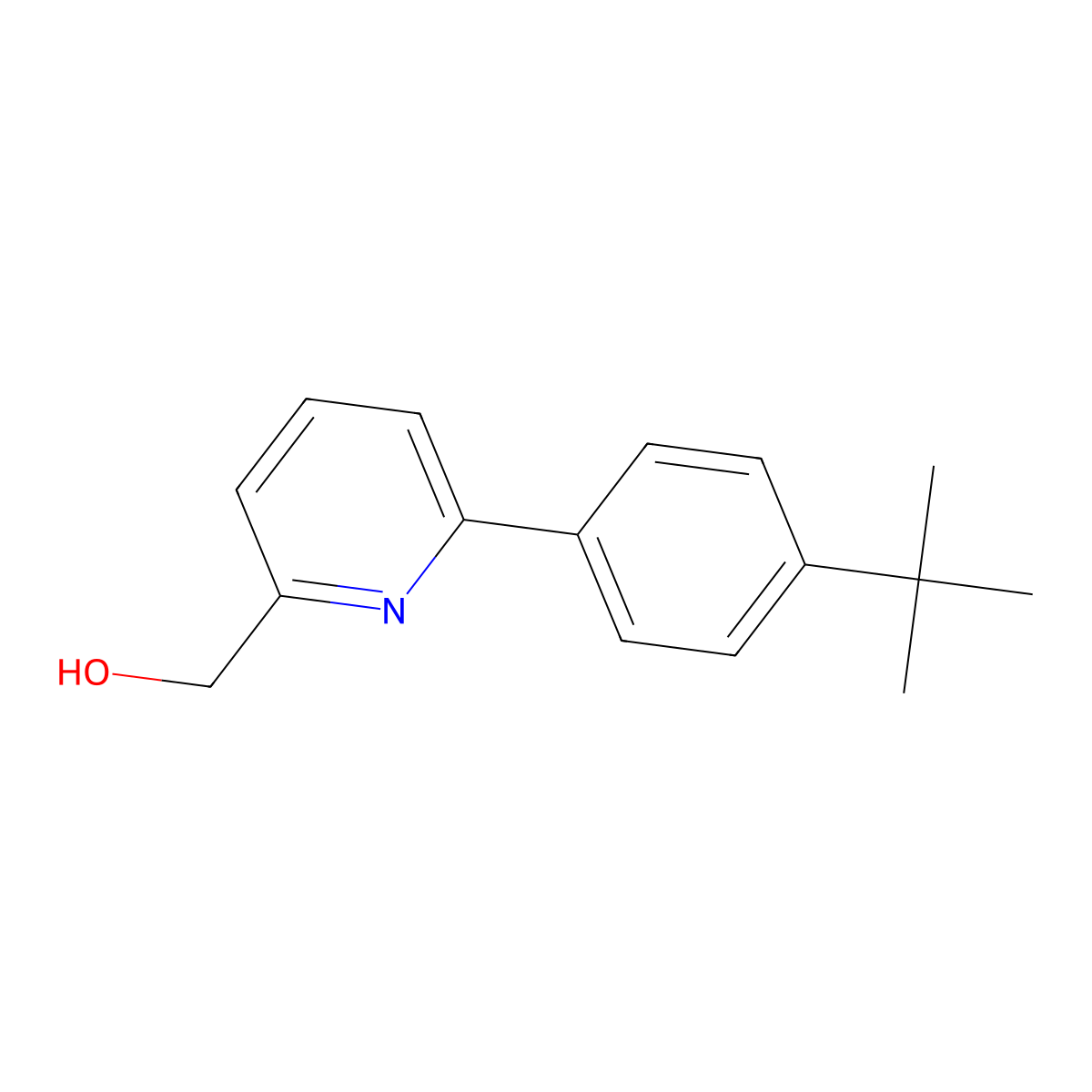 (6-(4-(tert-Butyl)phenyl)pyridin-2-yl)methanol molecular structure, CAS 343604-10-4
