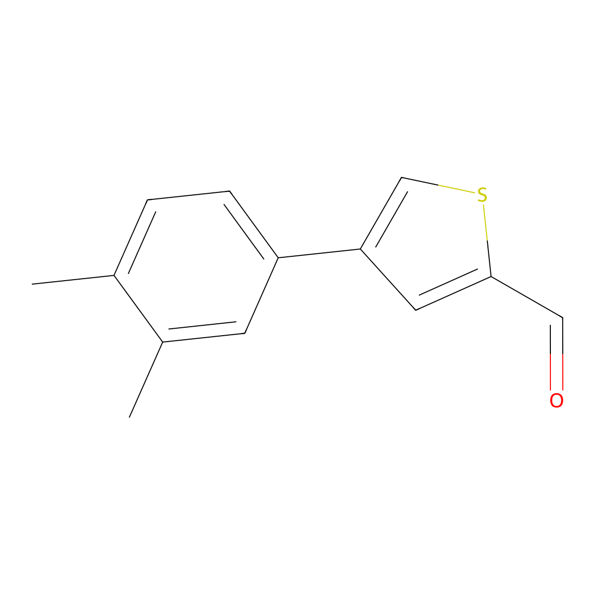 4-(3,4-Dimethylphenyl)thiophene-2-carbaldehyde molecular structure, CAS 343604-15-9