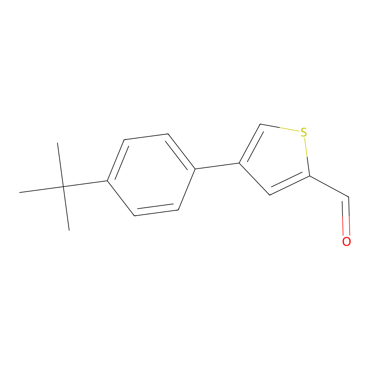 4-(4-Tert-butylphenyl)-2-thiophenecarbaldehyde molecular structure, CAS 343604-16-0