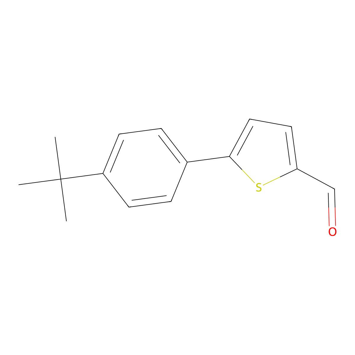 5-(4-Tert-butylphenyl)-2-thiophenecarbaldehyde molecular structure, CAS 343604-17-1