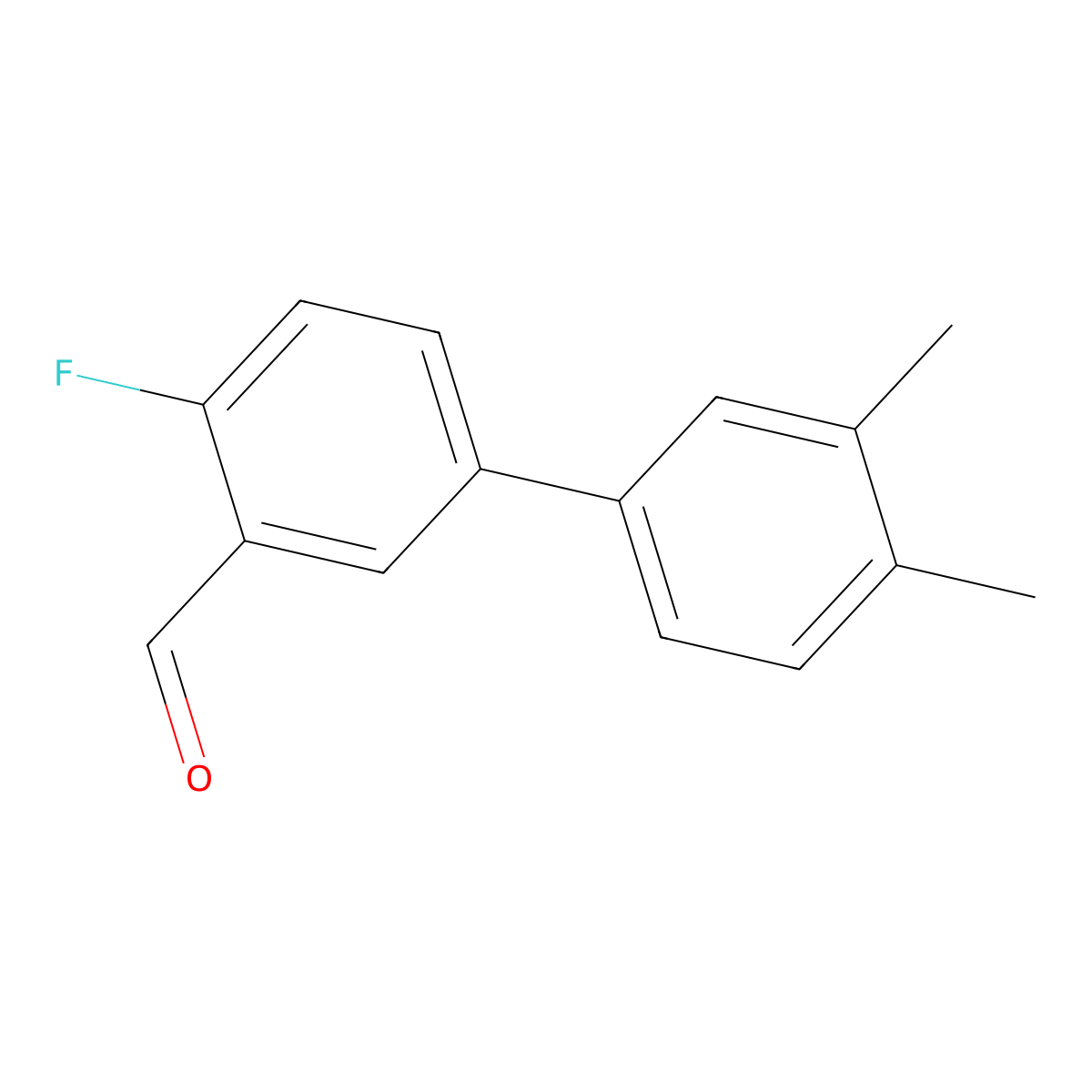 4-Fluoro-3',4'-dimethyl[1,1'-biphenyl]-3-carboxaldehyde molecular structure, CAS 343604-22-8