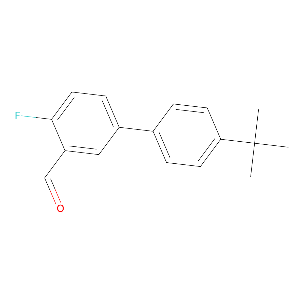 4'-(tert-Butyl)-4-fluoro-[1,1'-biphenyl]-3-carbaldehyde molecular structure, CAS 343604-23-9