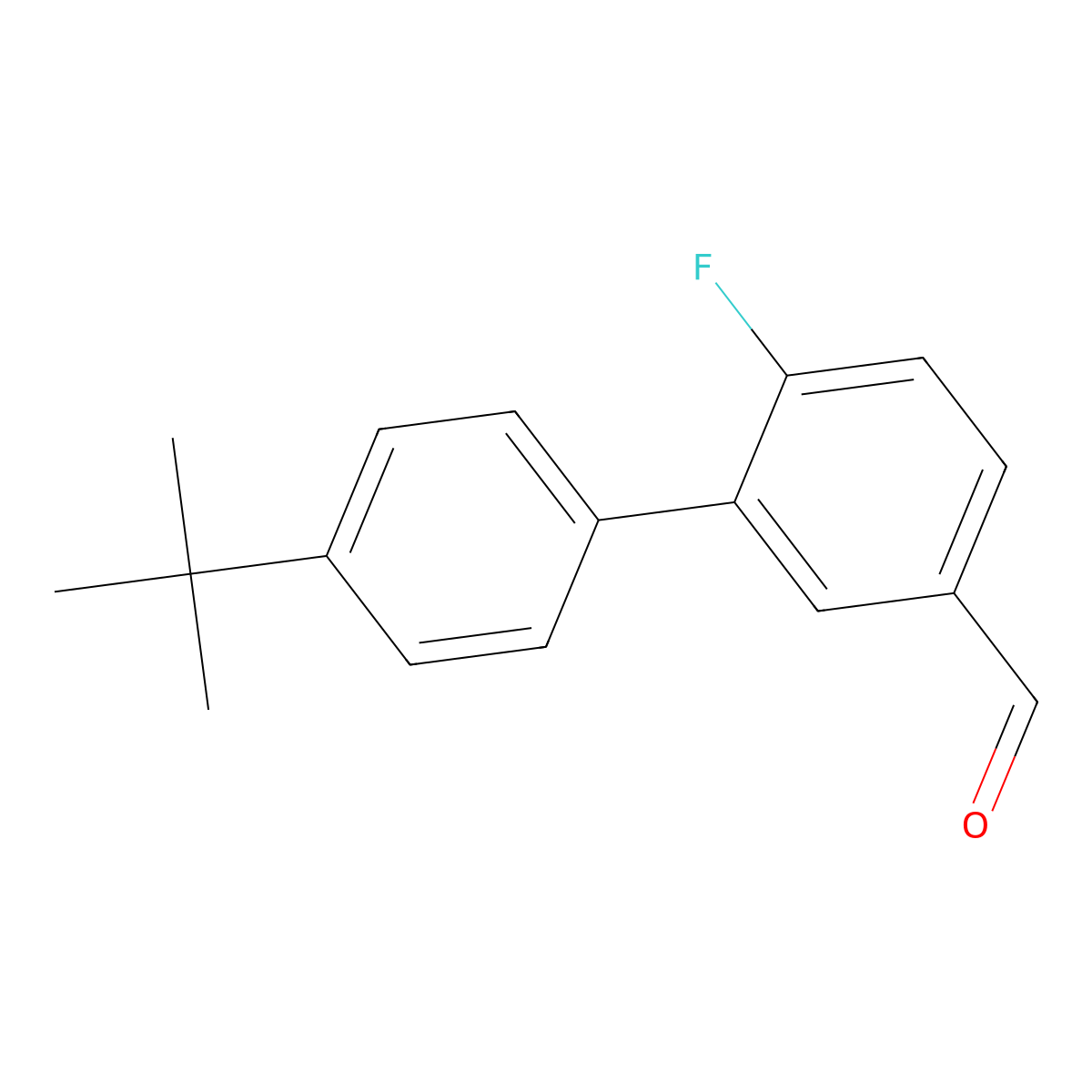 4'-tert-Butyl-6-fluoro[1,1'-biphenyl]-3-carbaldehyde molecular structure, CAS 343604-25-1