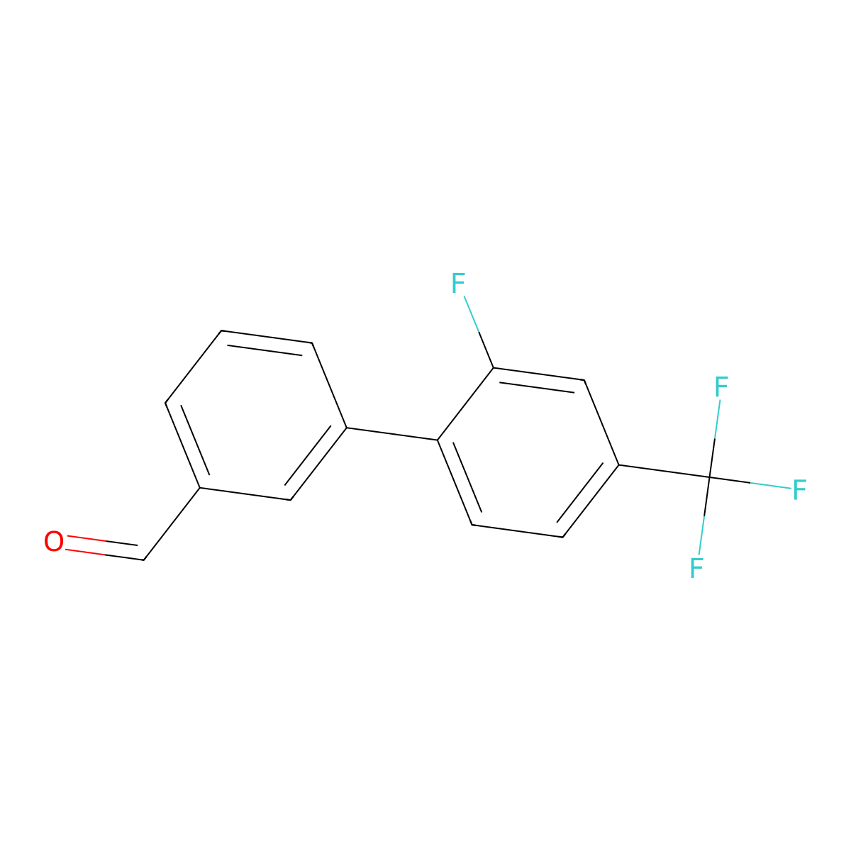 3-(2-Fluoro-4-(trifluoromethyl)phenyl)benzaldehyde molecular structure, CAS 343604-27-3