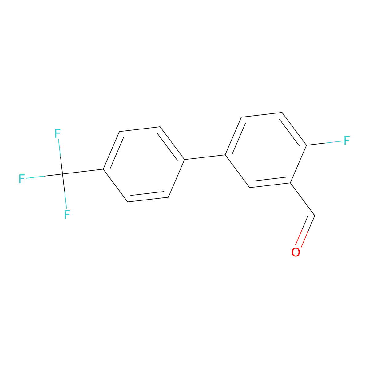 4-Fluoro-4'-(trifluoromethyl)[1,1'-biphenyl]-3-carboxaldehyde molecular structure, CAS 343604-29-5