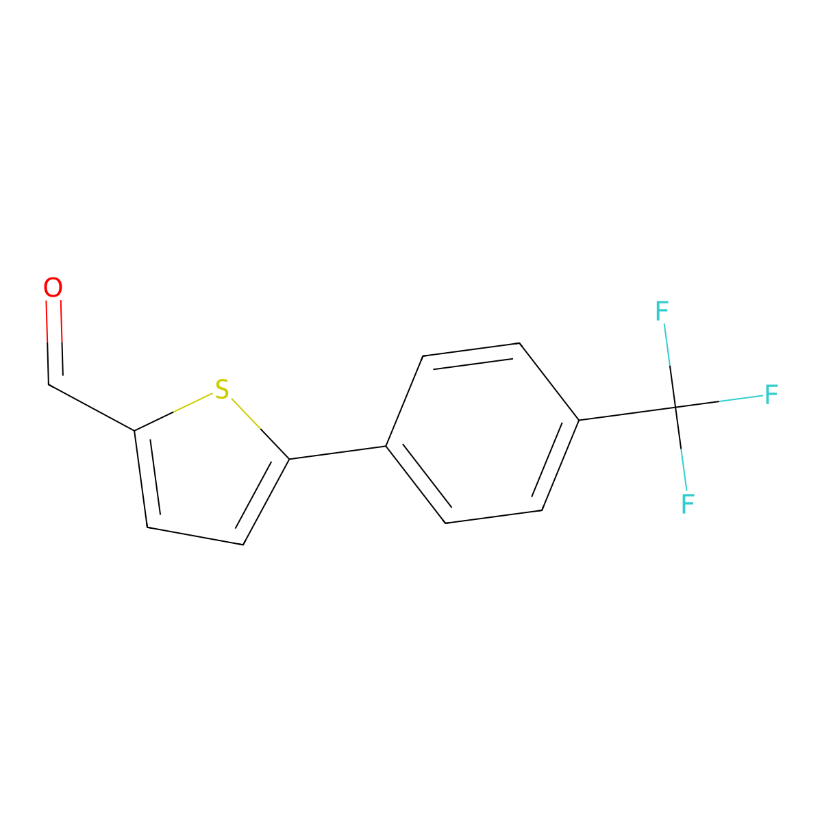 5-(4-(Trifluoromethyl)phenyl)thiophene-2-carbaldehyde molecular structure, CAS 343604-31-9