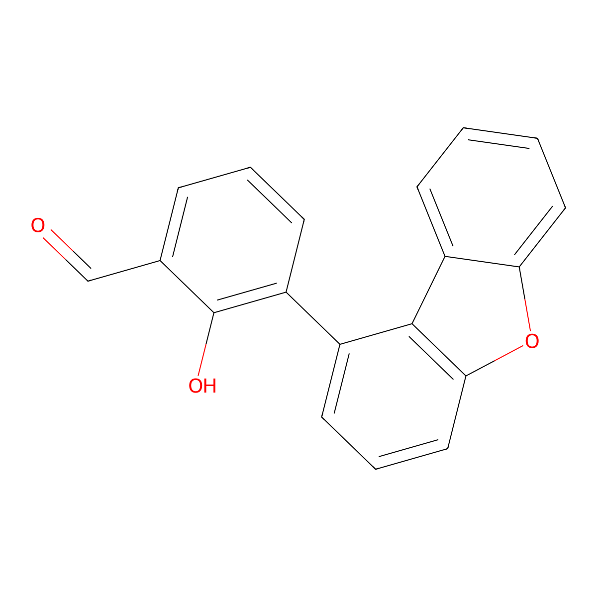 3-Dibenzofuran-1-yl-2-hydroxybenzaldehyde molecular structure, CAS 343604-44-4