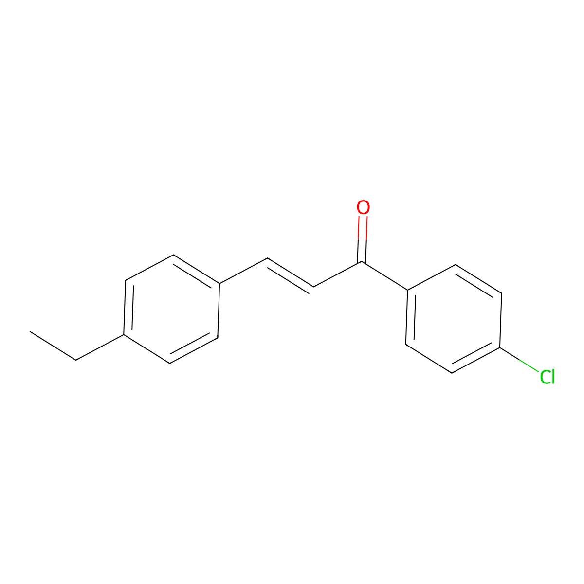 (2E)-1-(4-Chlorophenyl)-3-(4-ethylphenyl)prop-2-en-1-one molecular structure, CAS 343610-66-2