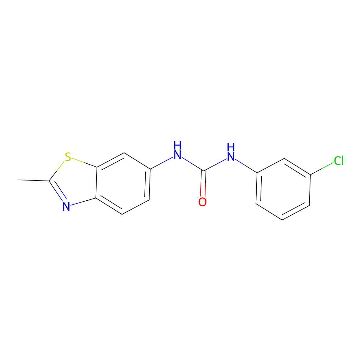 1-(3-Chlorophenyl)-3-(2-methyl-1,3-benzothiazol-6-yl)urea molecular structure, CAS 343613-84-3