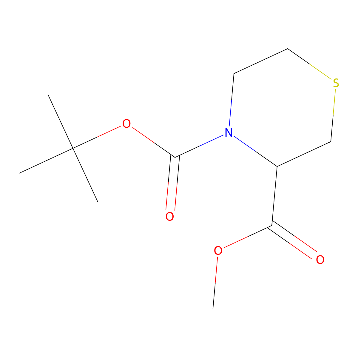 4-Tert-butyl 3-methyl thiomorpholine-3,4-dicarboxylate molecular structure, CAS 343616-34-2