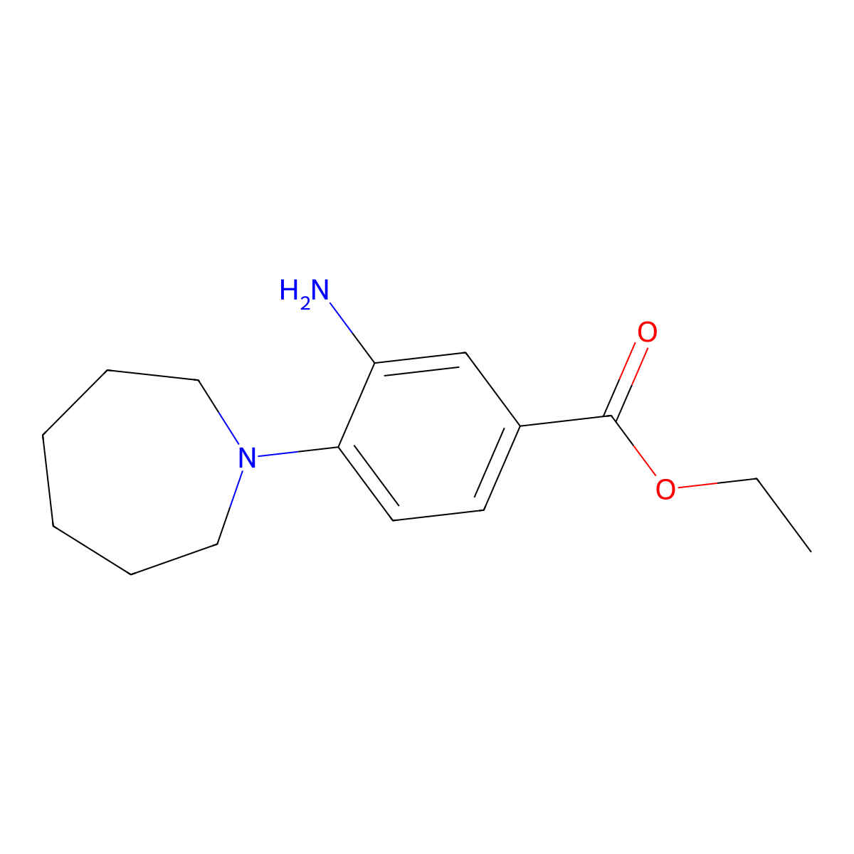 Ethyl 3-amino-4-(1-azepanyl)benzoate molecular structure, CAS 343617-55-0