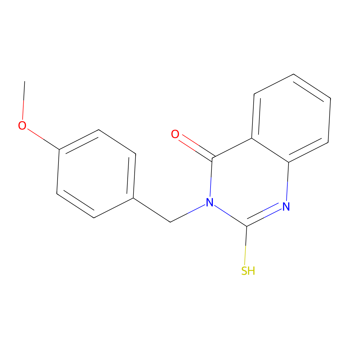 2-mercapto-3-(4-methoxybenzyl)quinazolin-4(3H)-one molecular structure, CAS 343618-41-7