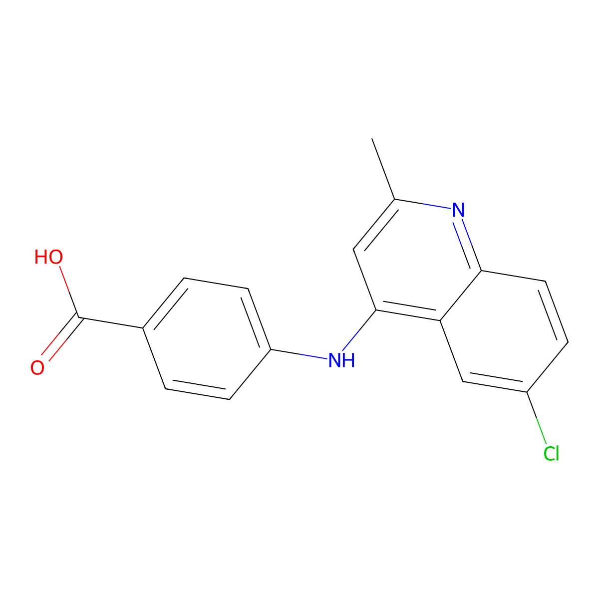 4-[(6-Chloro-2-methylquinolin-4-yl)amino]benzoic acid molecular structure, CAS 343623-24-5