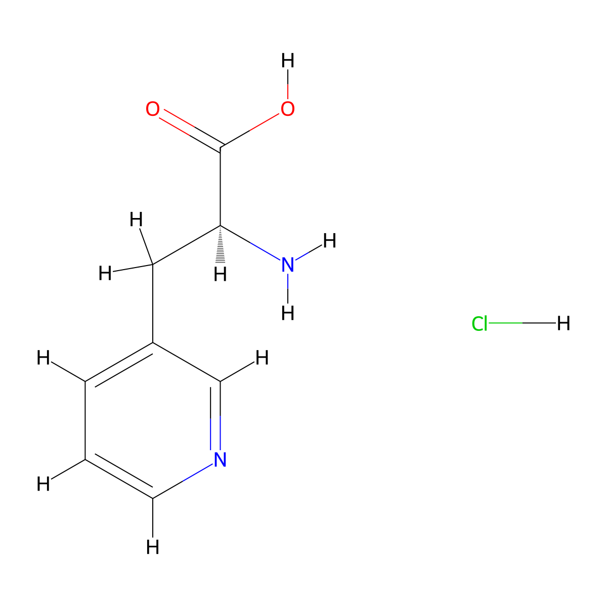 (S)-2-Amino-3-(pyridin-3-yl)propanoic acid hydrochloride molecular structure, CAS 343626-03-9